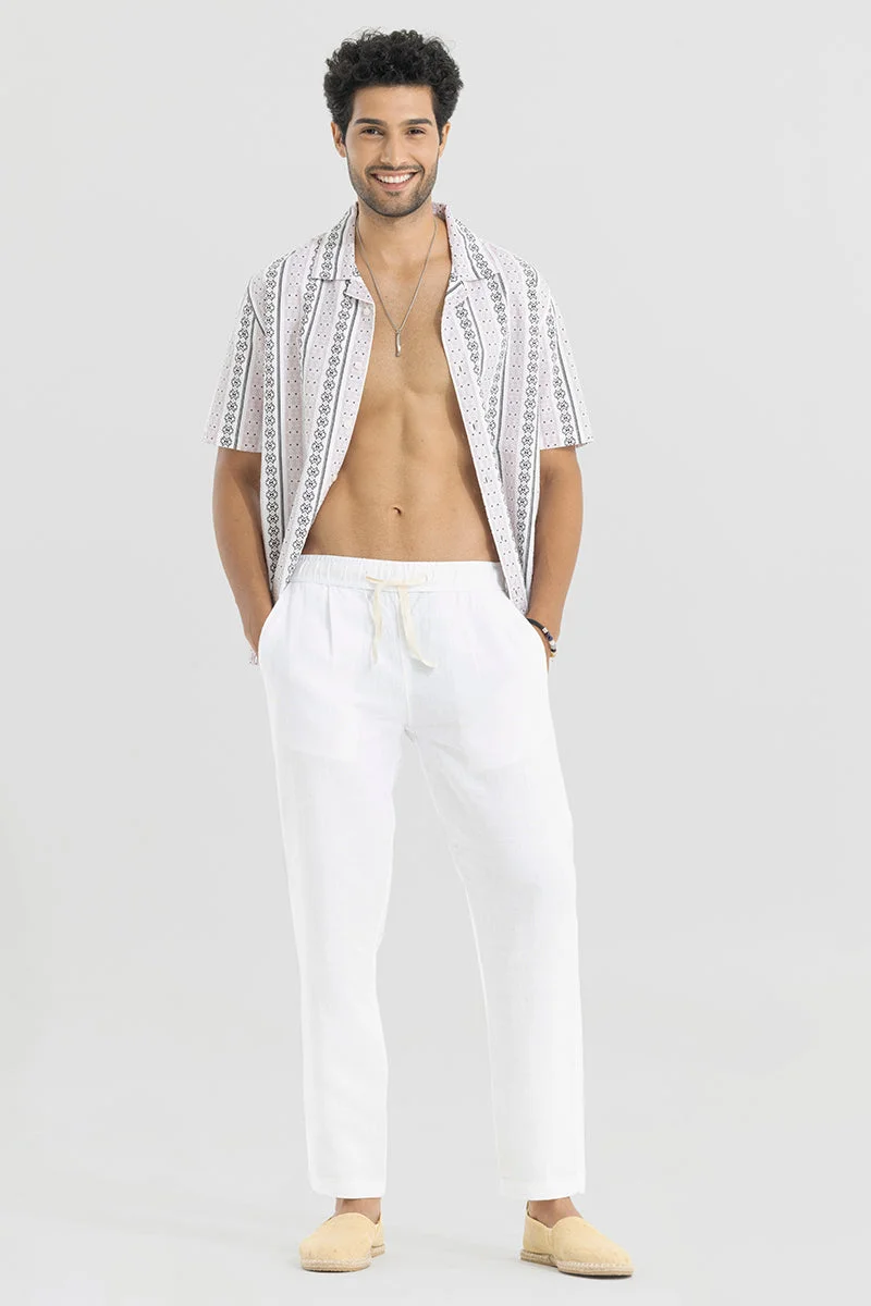 SNITCH Ace White Linen Pant